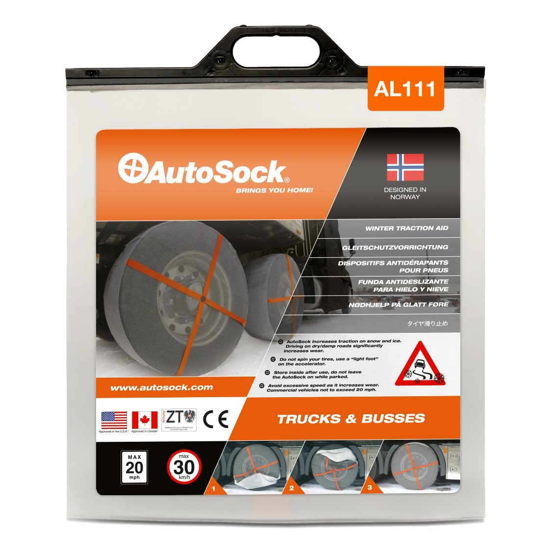 Produktverpackung von AutoSock AL 111 AL111 für LKW und Busse (Vorderseite)