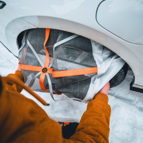 Autosock Anfahrhilfe Größe 68 E - Einzigartiger Grip auf Schnee