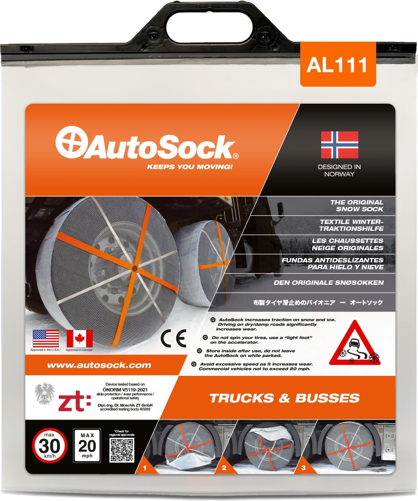 Produktverpackung von AutoSock für LKW und Busse (Vorderseite) AL111 